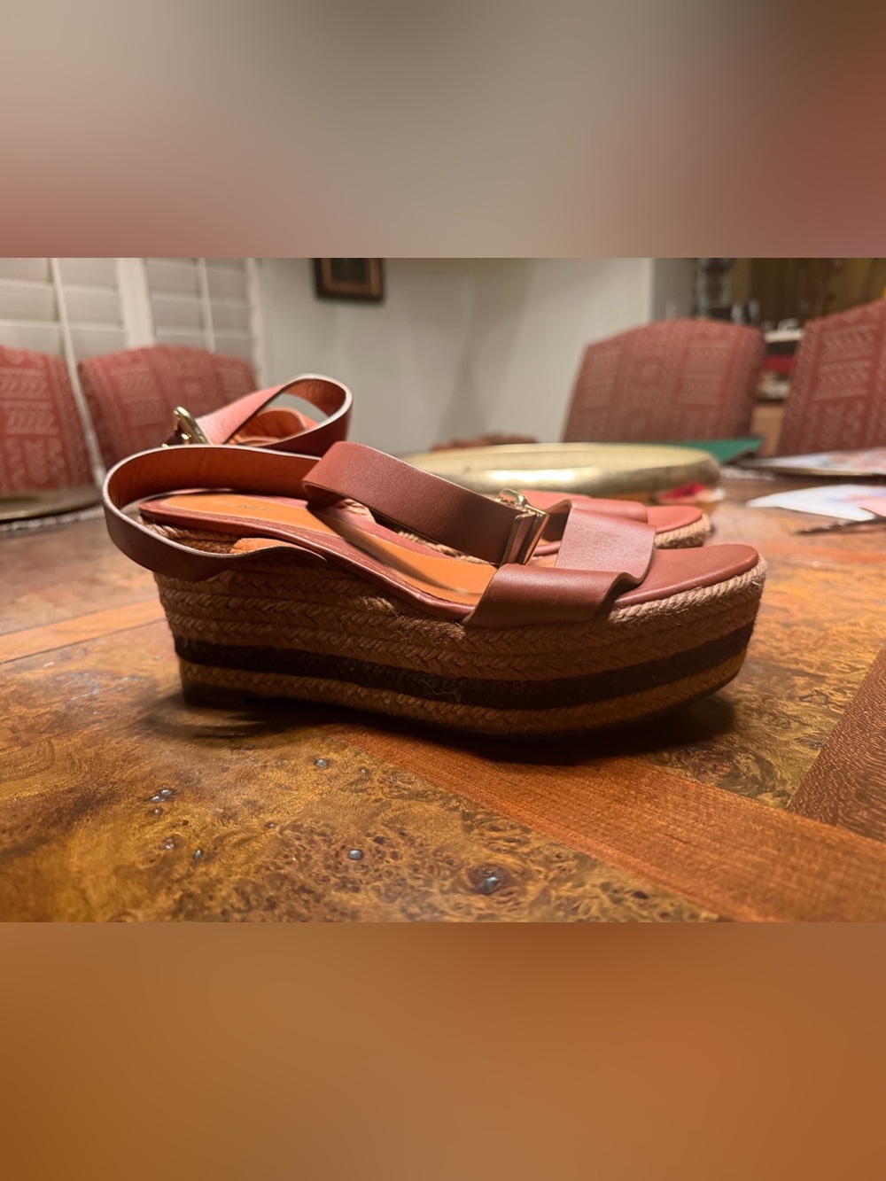 Fendi Brown Platform Espadrille Sandals - Comfortable Summer Wedge. Rare .